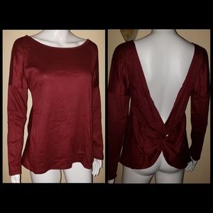 Long Sleeve Scoop Neck with Open Back for fall